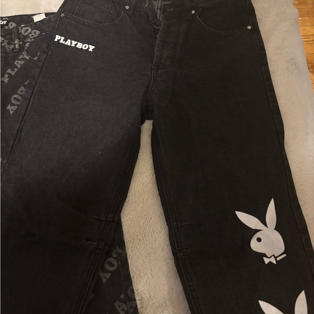 PLAYBOY Black Denim with Iconic Bunny